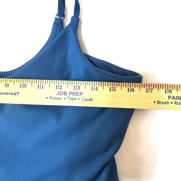 Athleta Women’s M/P Elation V-Neck Hybrid Midi Dress in Blue Built In Bra - Picture 10 of 13